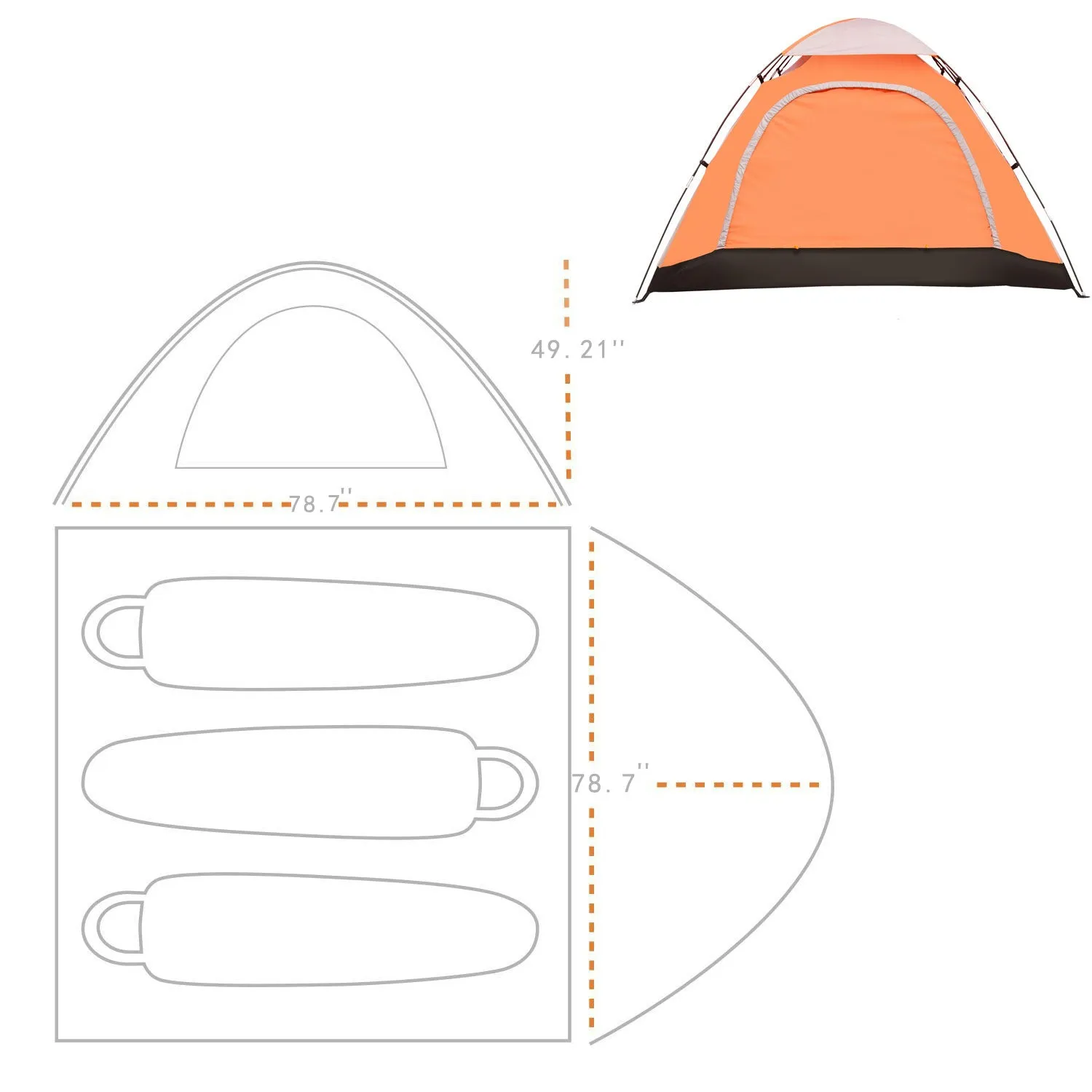 Lightweight 2-3 Person Family Camping Tent