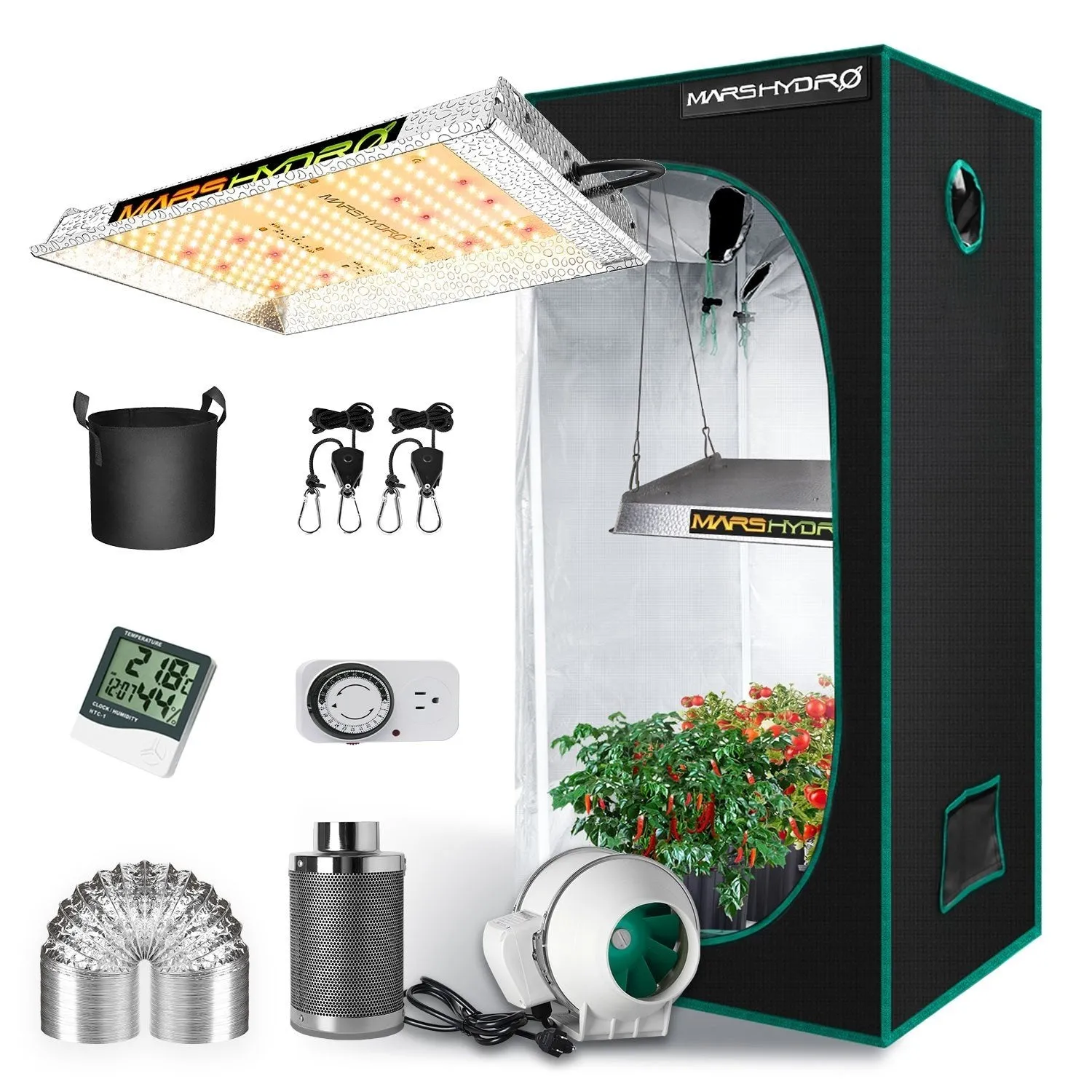 Mars Hydro TS 600 LED Grow Light and 2 'x 2' x 4.5' Indoor Tent Kit