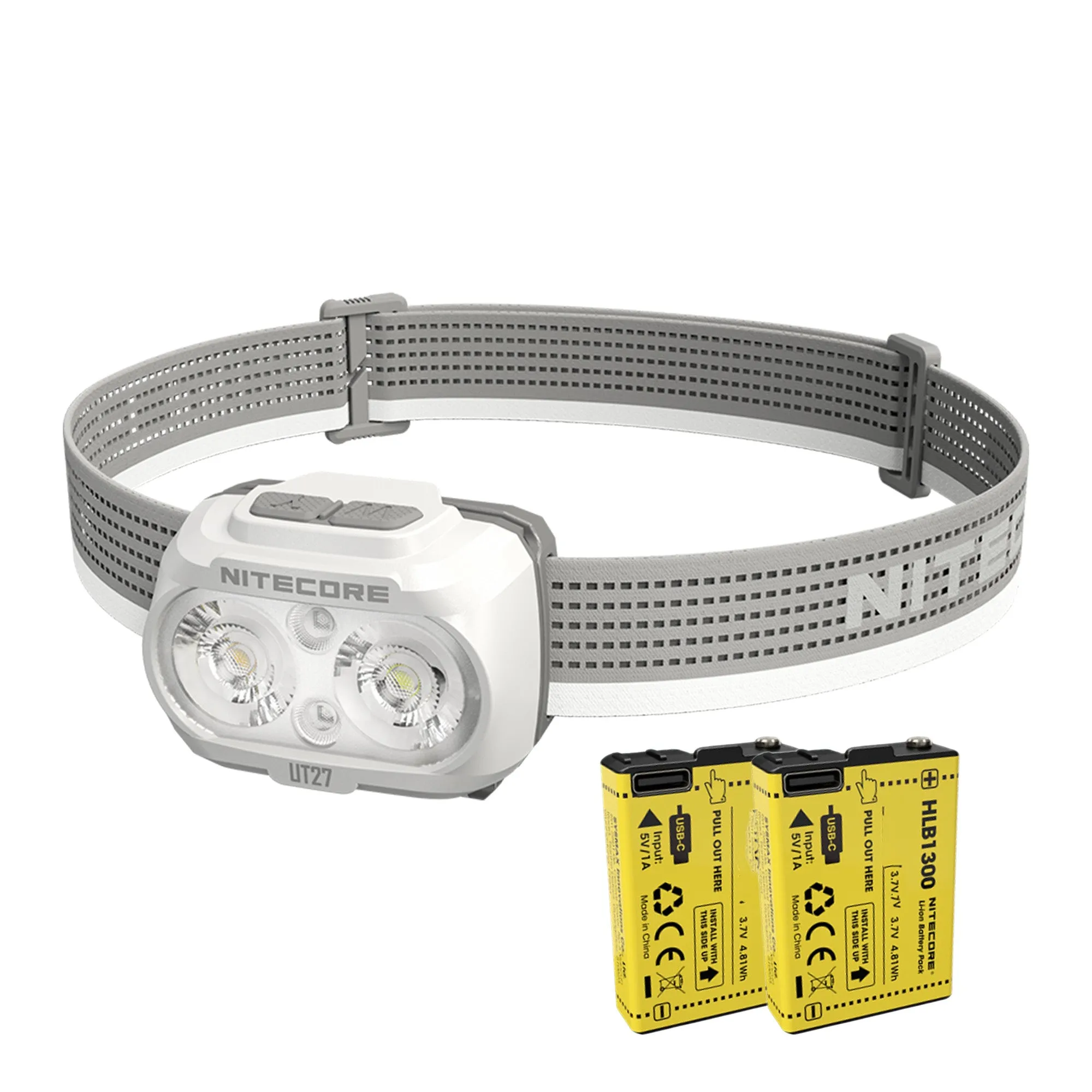 Nitecore UT27 Running Headlamp, Pro Kit w/ 2 Batteries (800 lumens | USB-C Rechargeable or 3xAAA)