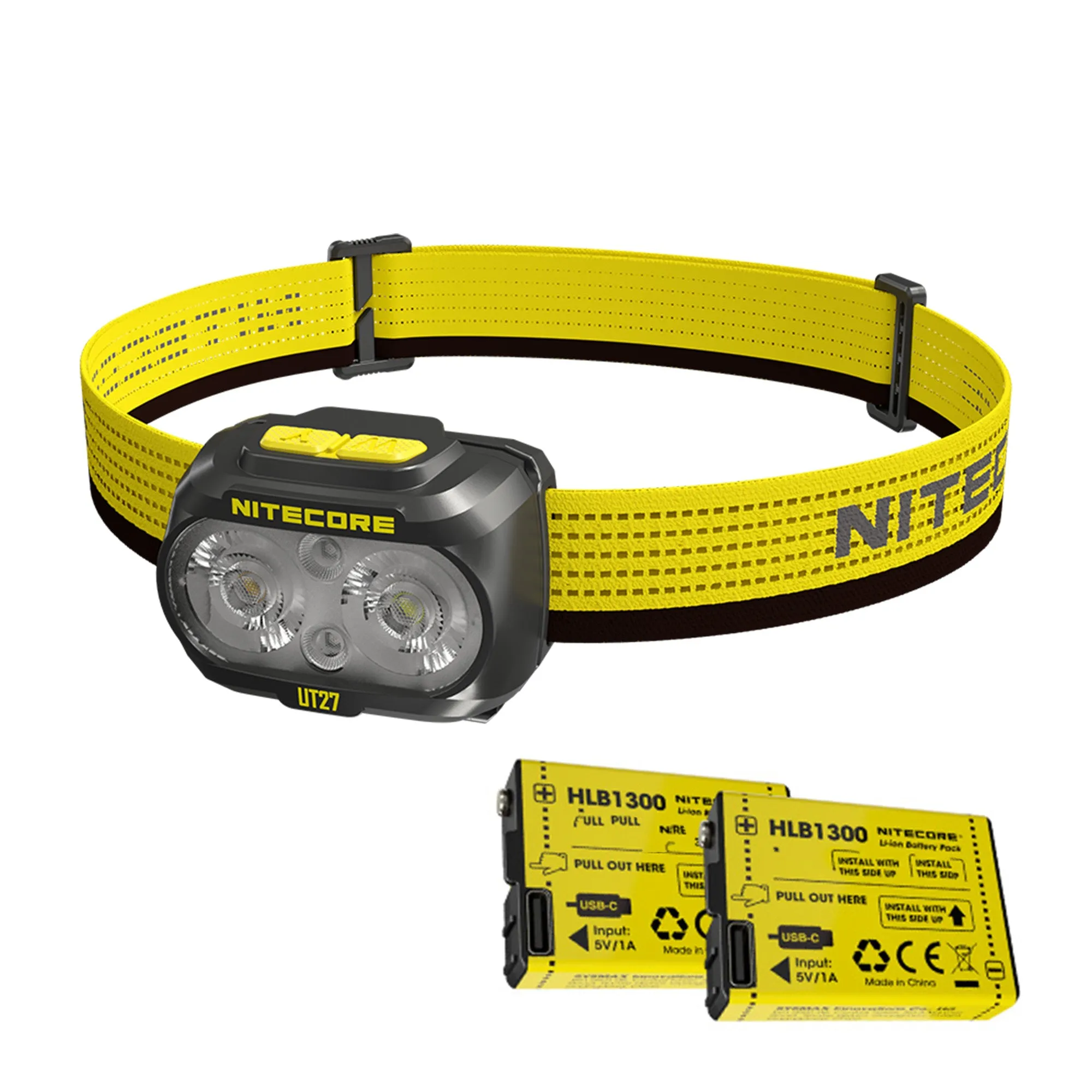Nitecore UT27 Running Headlamp, Pro Kit w/ 2 Batteries (800 lumens | USB-C Rechargeable or 3xAAA)