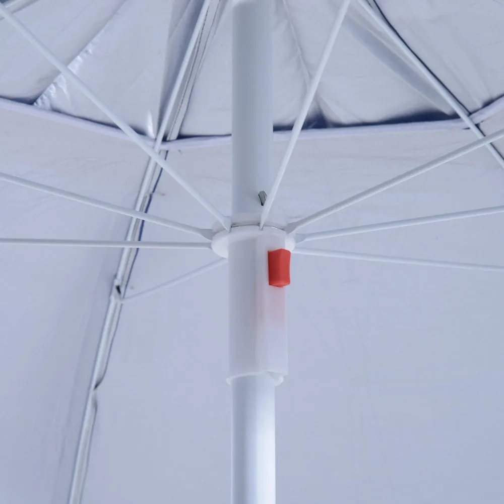 Oasis 2 m Beach Canopy Parasol with Side Panels - Blue