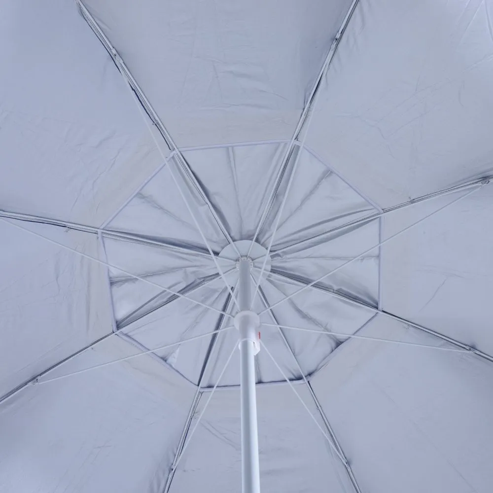Oasis 2 m Beach Canopy Parasol with Side Panels - Blue