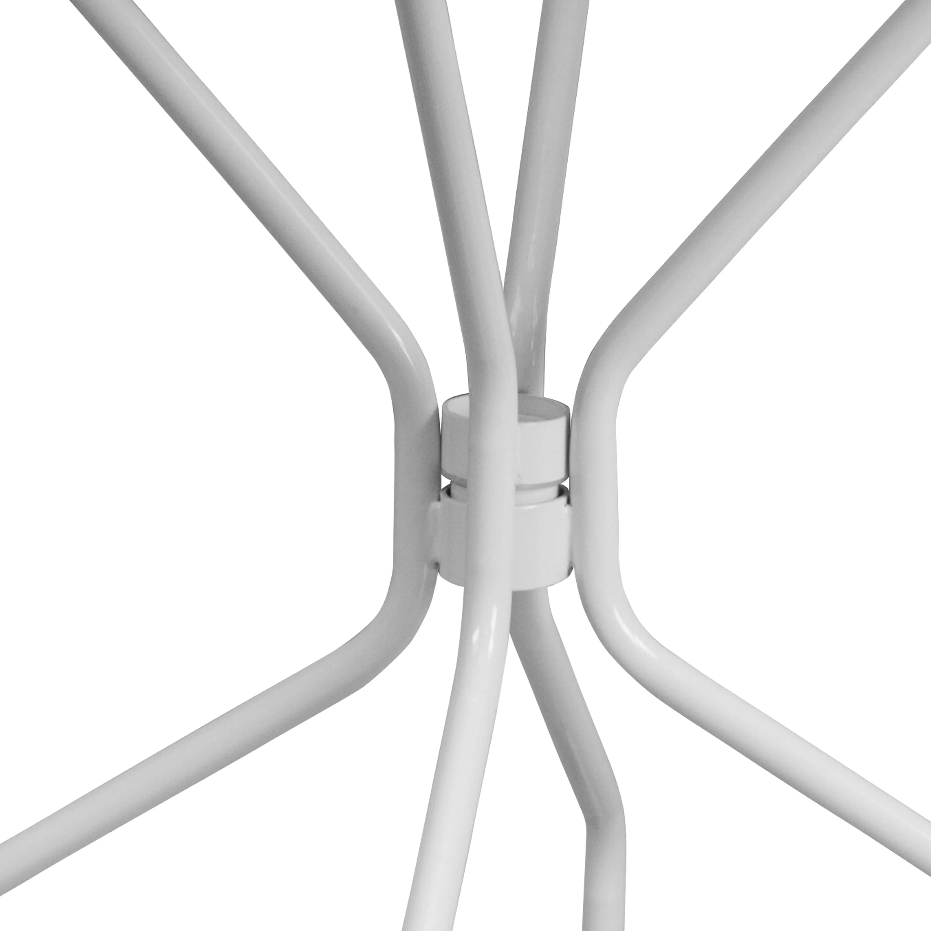 Oia Commercial Grade 35.25" Round Indoor-Outdoor Steel Patio Table with Umbrella Hole