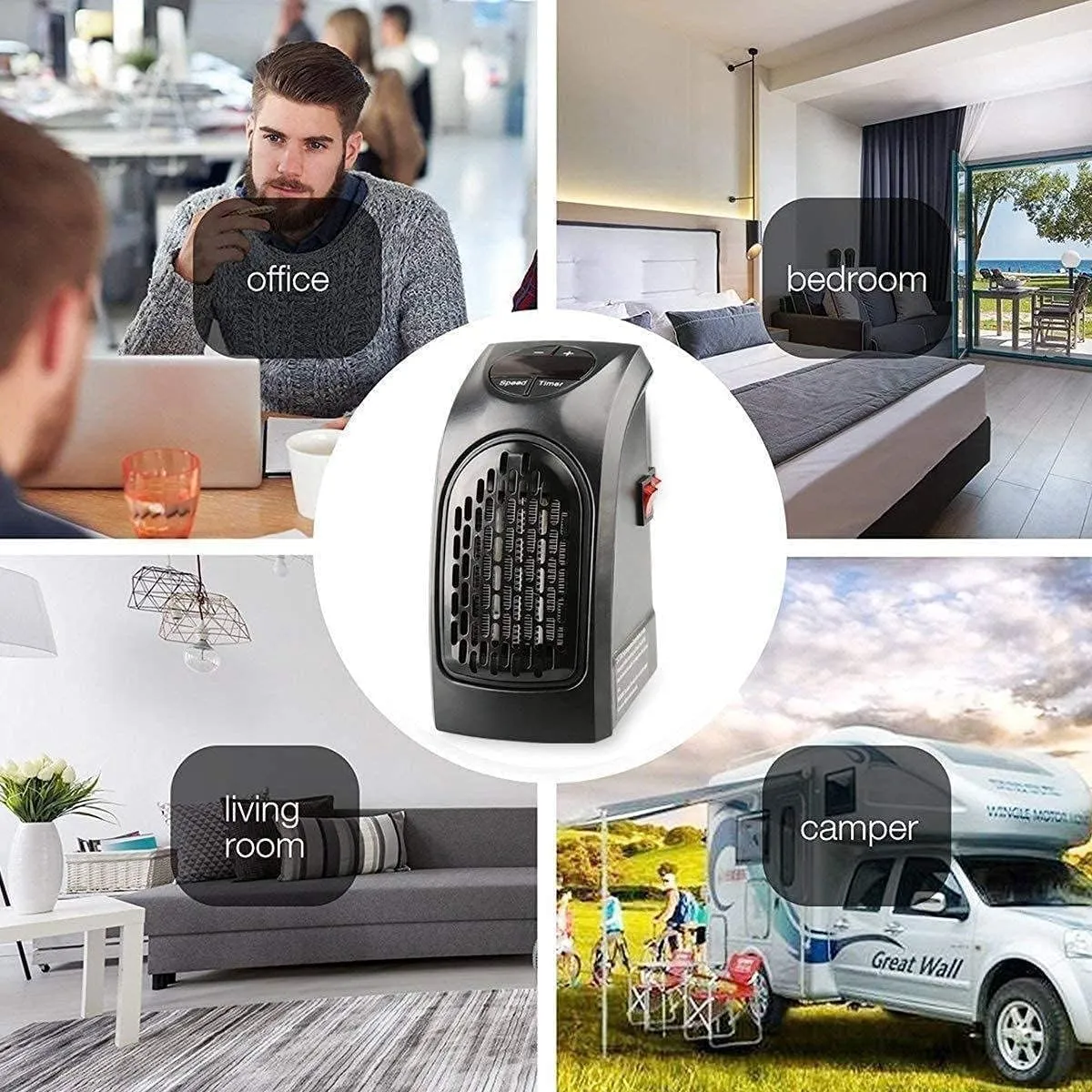 Portable 400W Plug-In Room Heater