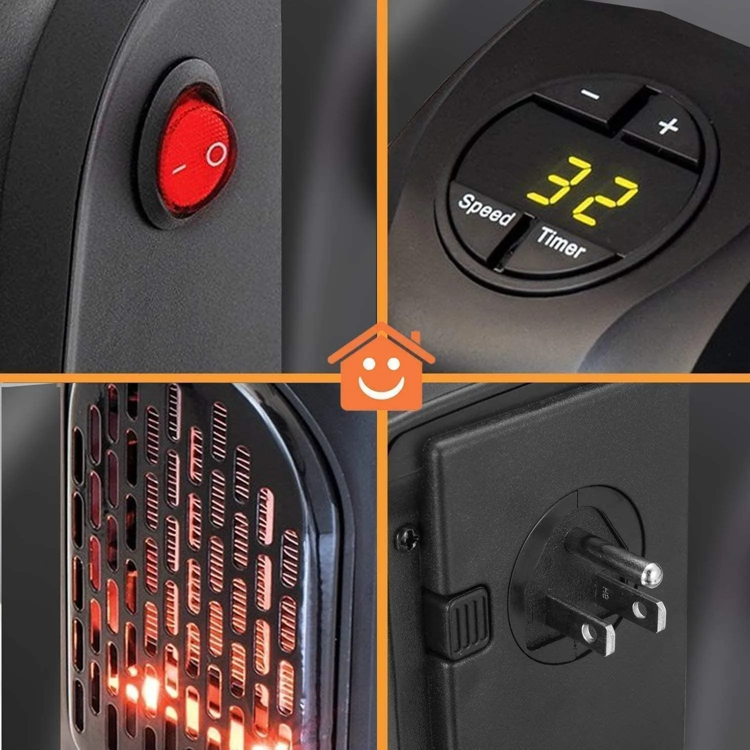Portable 400W Plug-In Room Heater
