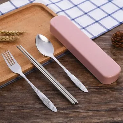 Portable Stainless Steel Dinnerware Set with Box