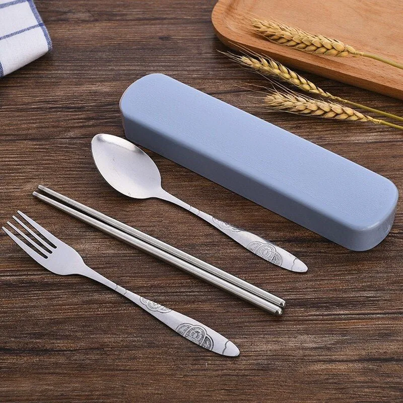 Portable Stainless Steel Dinnerware Set with Box