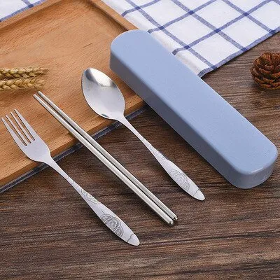 Portable Stainless Steel Dinnerware Set with Box