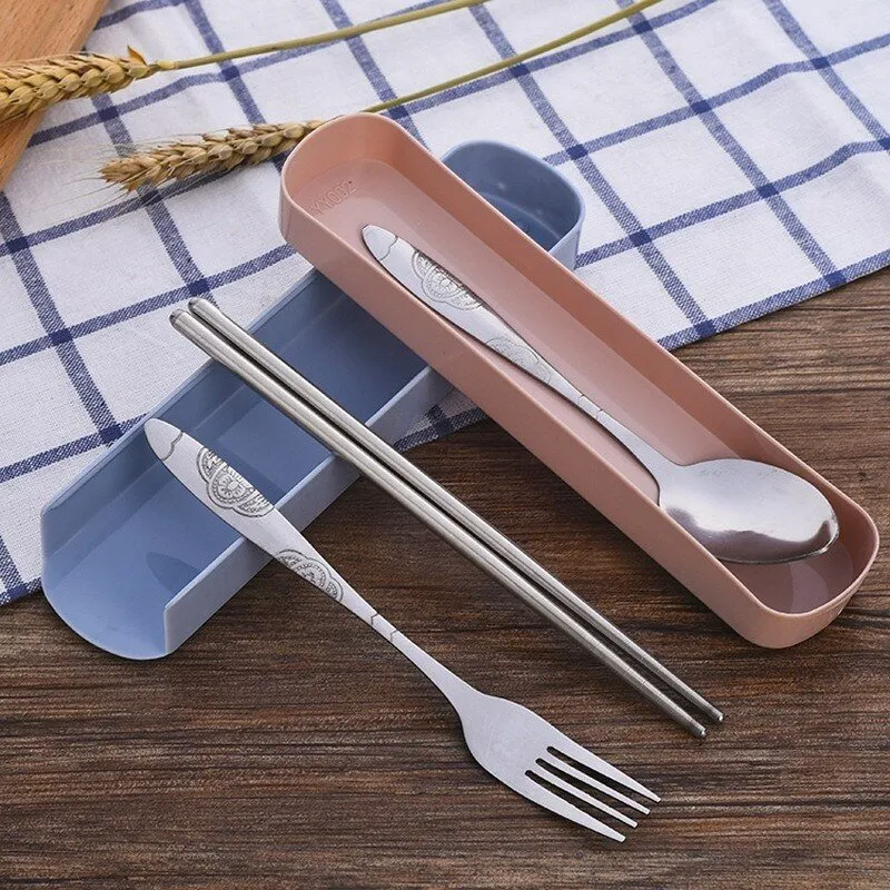 Portable Stainless Steel Dinnerware Set with Box