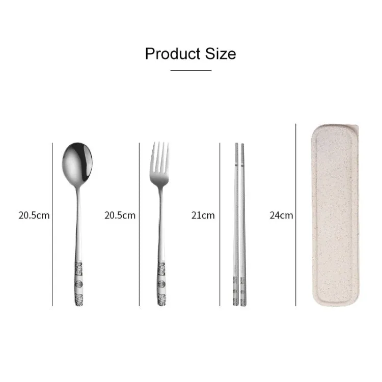 Portable Stainless Steel Tableware Set for Students and Office Workers