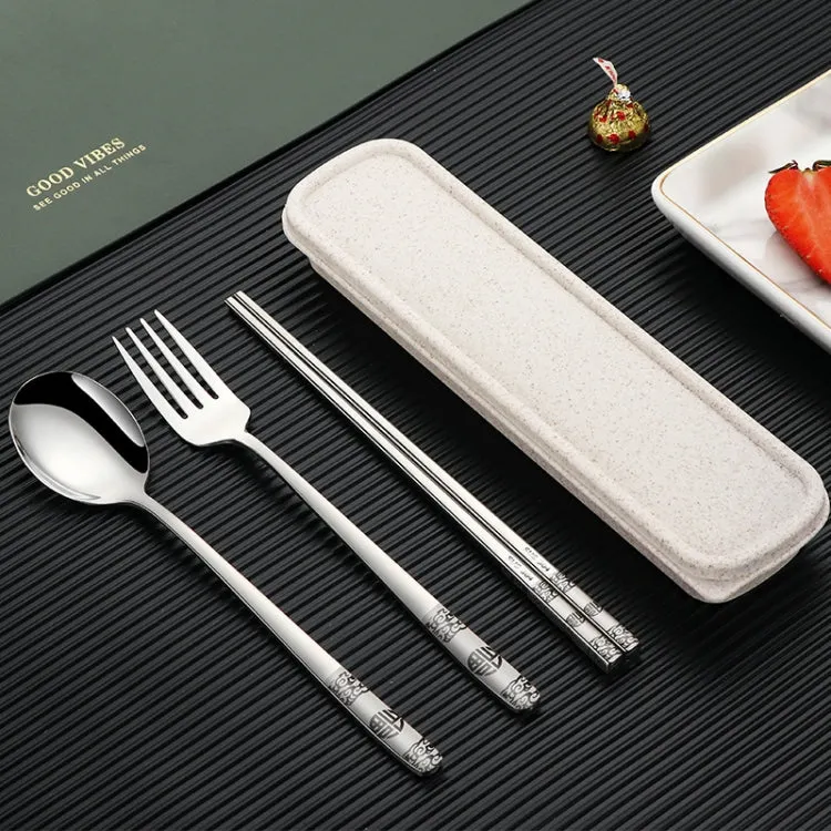 Portable Stainless Steel Tableware Set for Students and Office Workers
