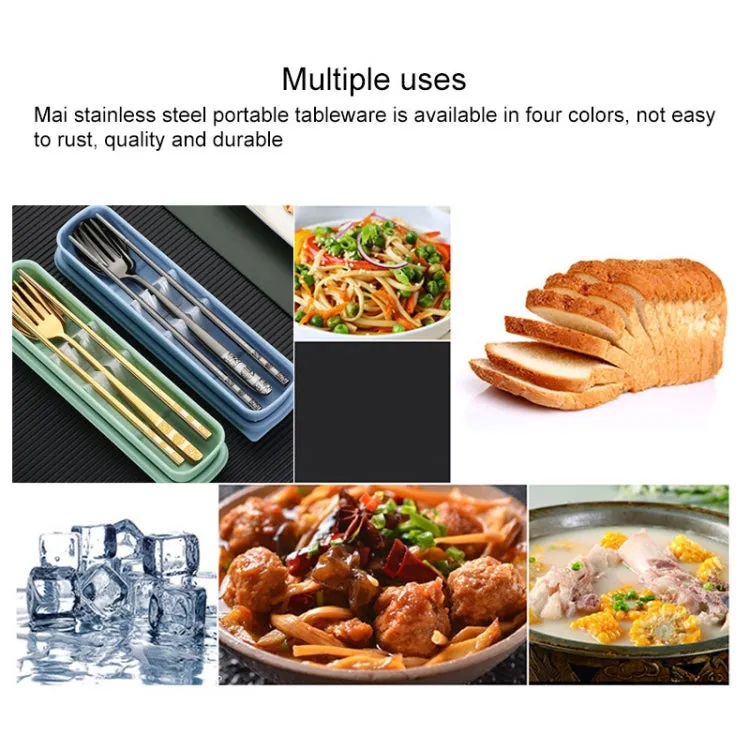 Portable Stainless Steel Tableware Set for Students and Office Workers