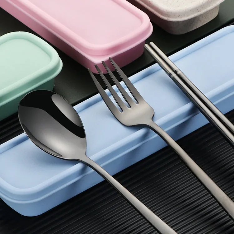 Portable Stainless Steel Tableware Set for Students and Office Workers