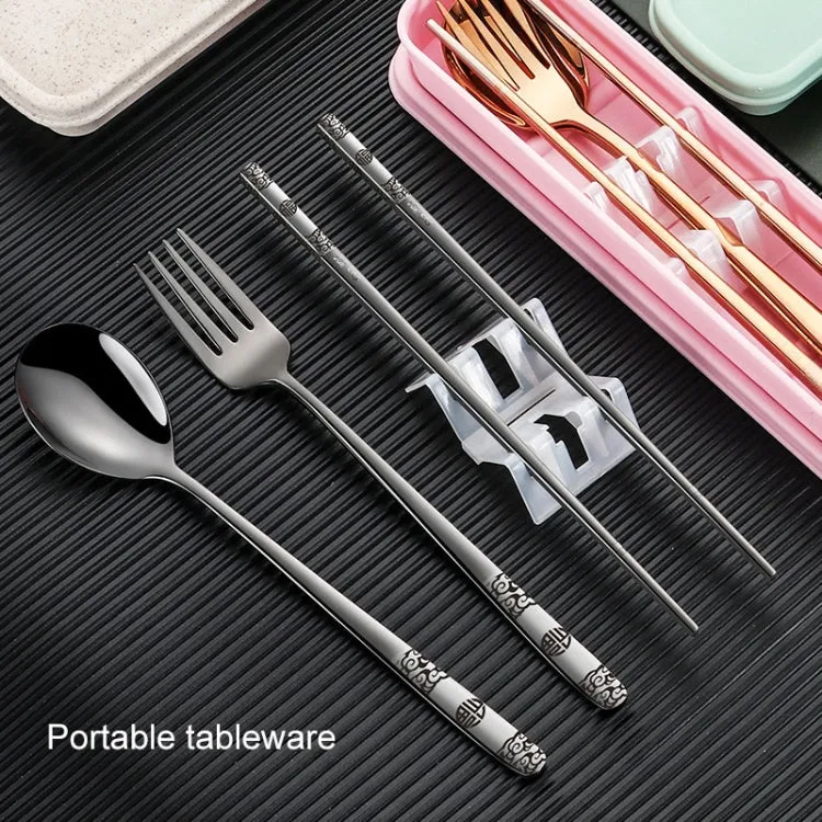 Portable Stainless Steel Tableware Set for Students and Office Workers