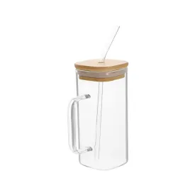 Portable Transparent 450Ml Square Glass Mug- If-94