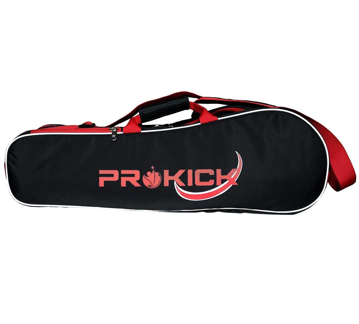 Prokick Badminton Kitbag with Double Zipper Compartments - Black/Red