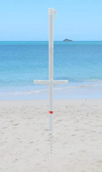 RIO | 6.5 ft Tilt Beach Blue Umbrella With Integrated Sand Anchor
