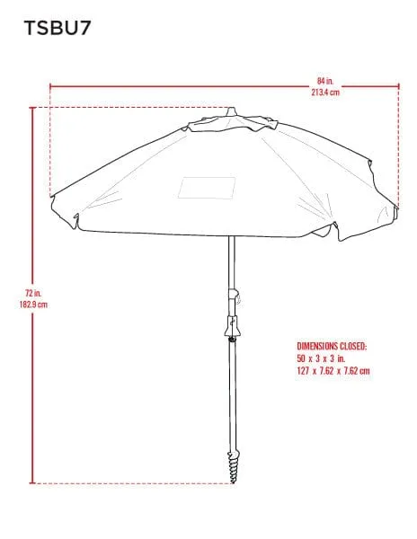 RIO | 7' Total Sun Block Umbrella With Sand Anchor - Blue