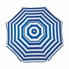 Rio Beach | 6 ft Beach Umbrella With Integrated Sand Anchor - Blue White Stripe