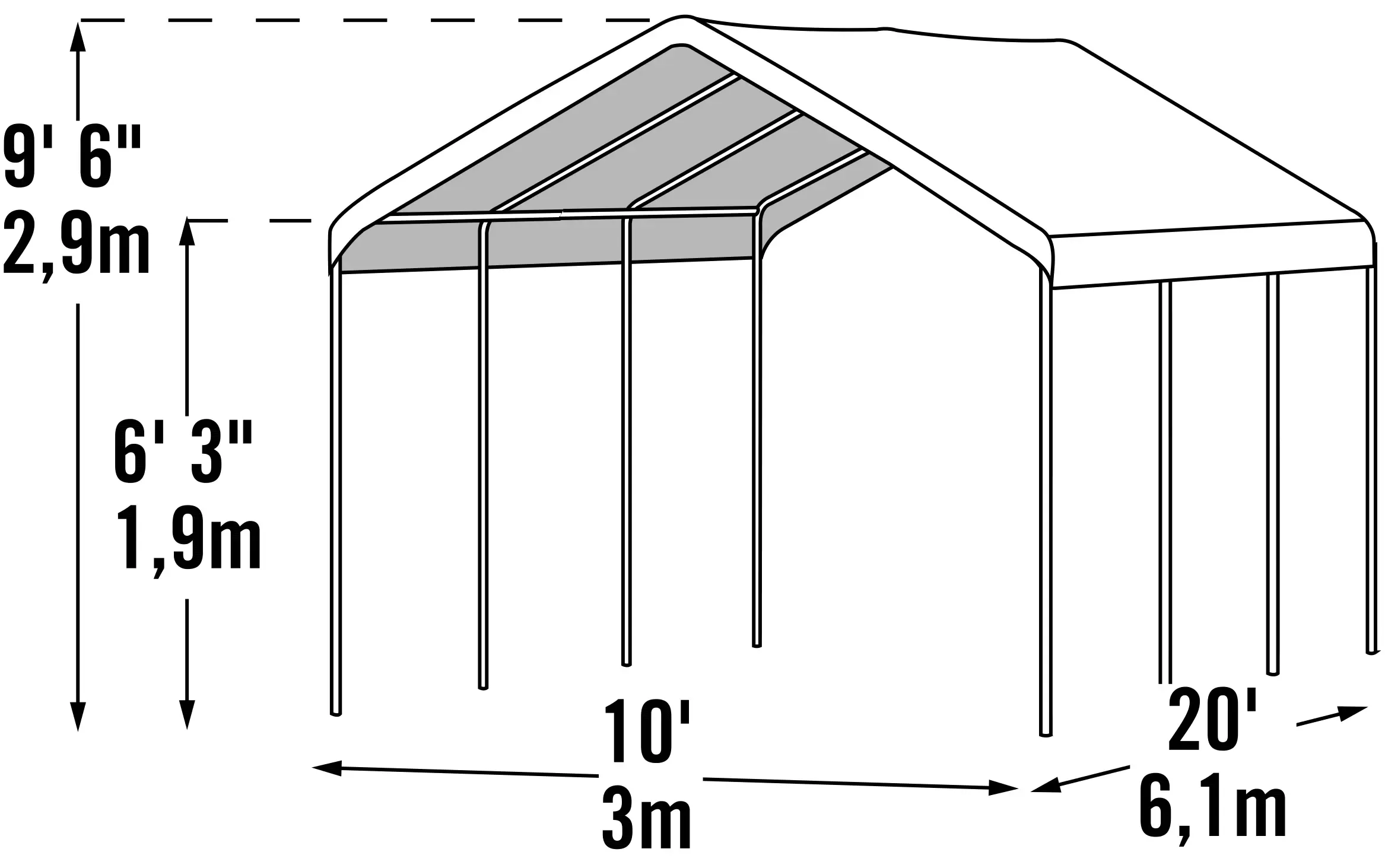 Seasonal Carport or Event Shade Cover