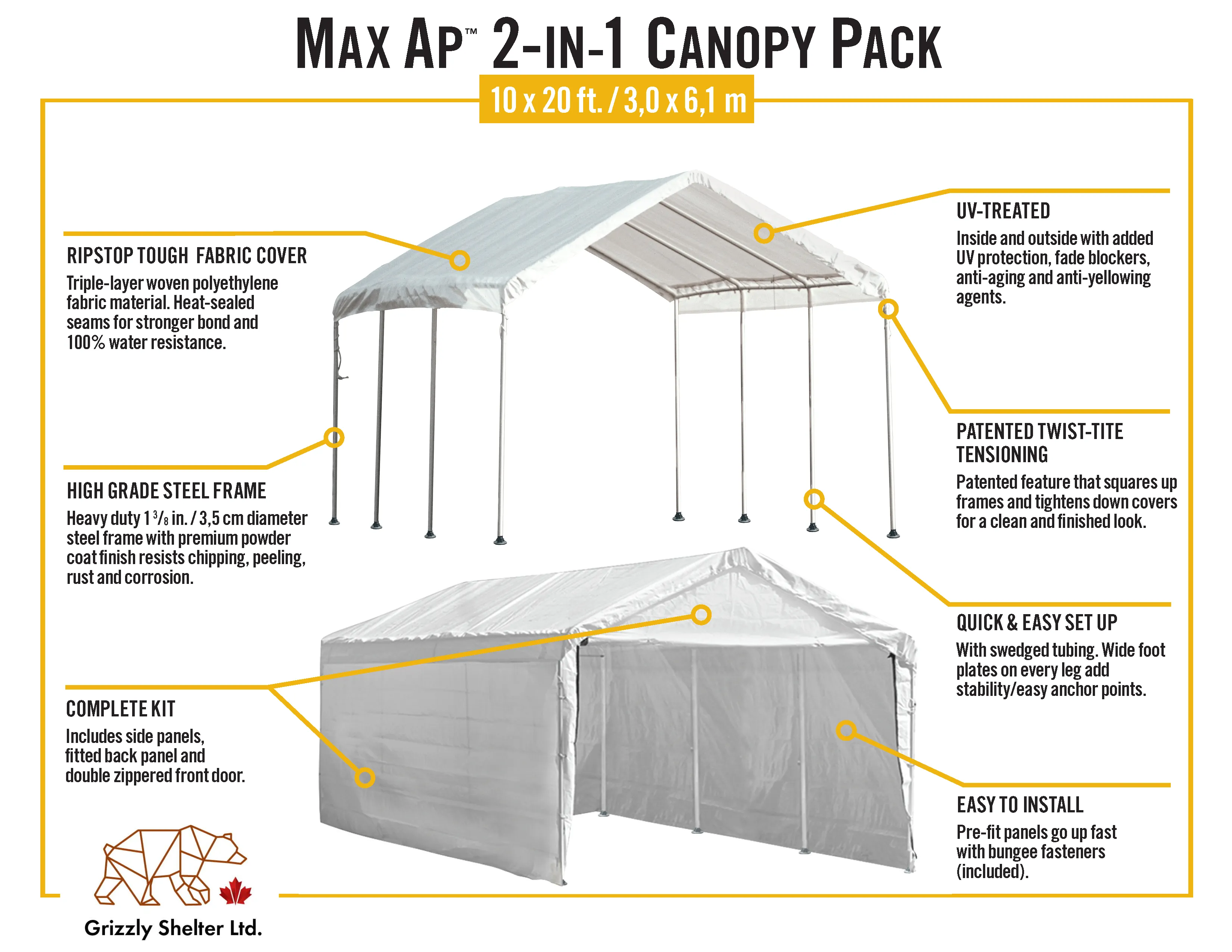 Seasonal Carport or Event Shade Cover