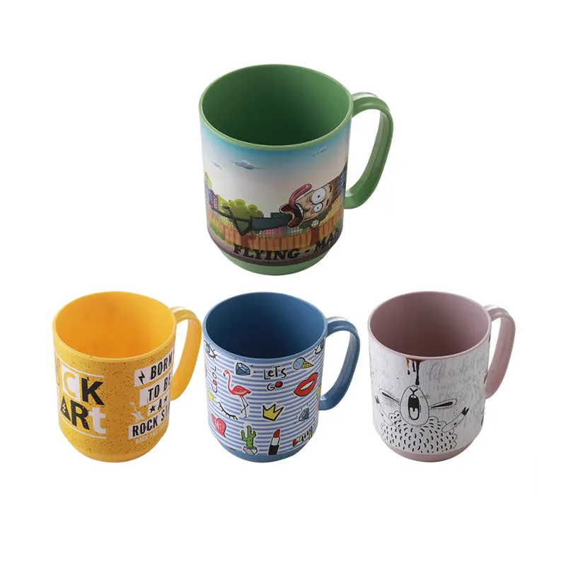 Set Of 4 Portable 400Ml Decorative Coffee Mugs Ap-9089