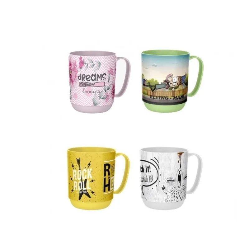 Set Of 4 Portable 400Ml Decorative Coffee Mugs Ap-9089
