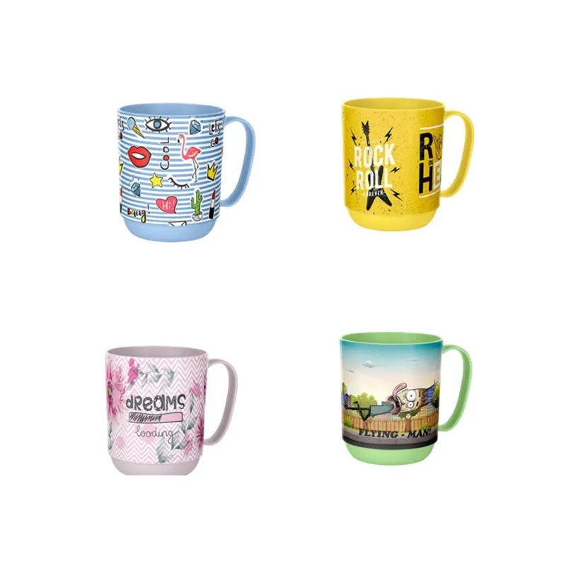 Set Of 4 Portable 400Ml Decorative Coffee Mugs Ap-9089