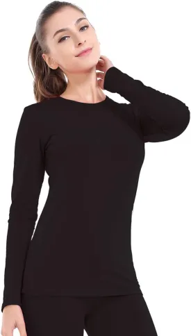 Subuteay Womens Thermal Tops Turtleneck Crew Neck Fleece Lined Shirt Long Sleeve Base Layer Undershirt