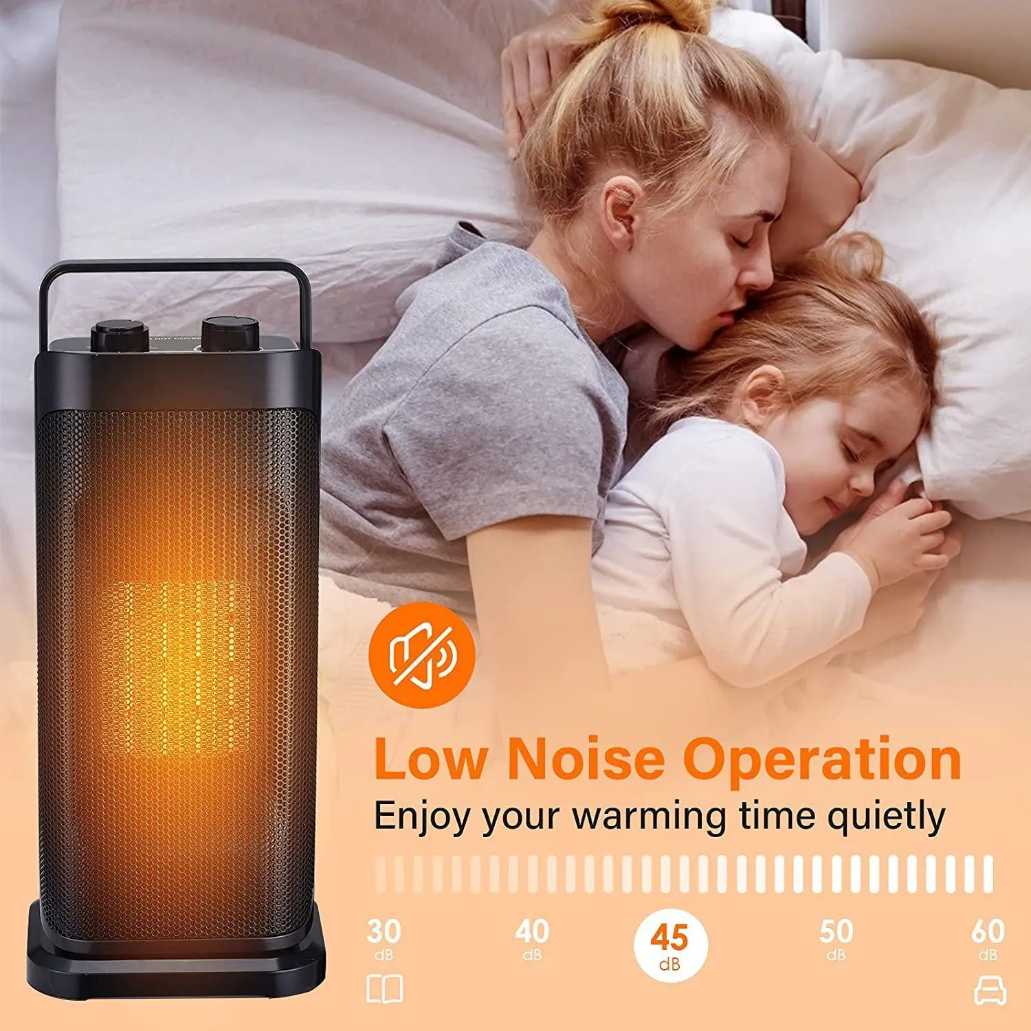 Trustech Ceramic Space Heater with Tip-Over Overheat Protection