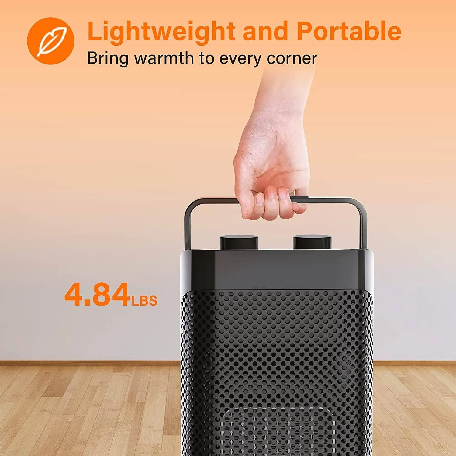 Trustech Ceramic Space Heater with Tip-Over Overheat Protection