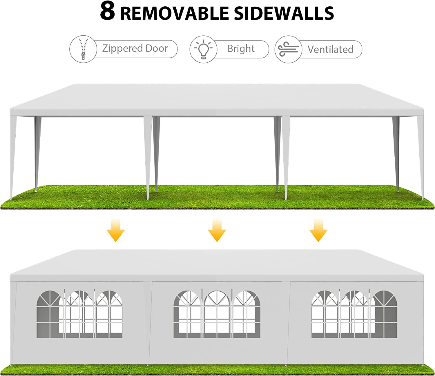 ZENY™10 X 30 Outdoor Wedding Party Tent Camping Shelter Gazebo Canopy with Removable Sidewalls Easy Set Gazebo BBQ Pavilion Canopy